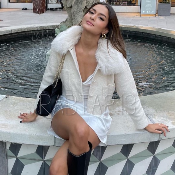 LAST 1!🔥ZARA REMOVABLE FAUX FUR LAPEL KNIT JACKET - Picture 10 of 14